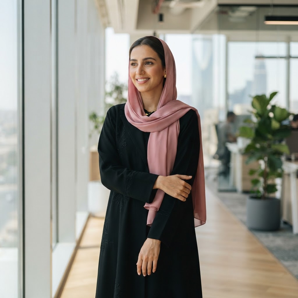A Saudi woman professional at work